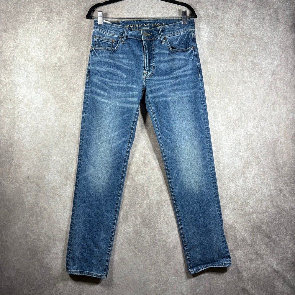 American Eagle Jeans Mens Size 31X30 Blue Medium‎ Wash Denim Straight Pockets